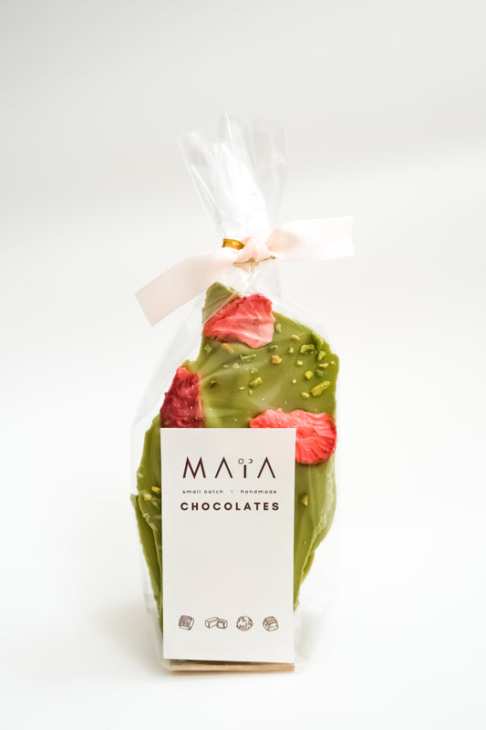 Strawberry Matcha Chocolate Shards